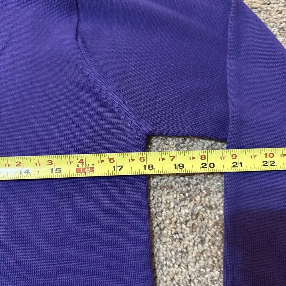 Vintage Kevo 3 Ply Silk Womens Size Medium Long Sleeve Mock Neck Sweater Top - Picture 10 of 11